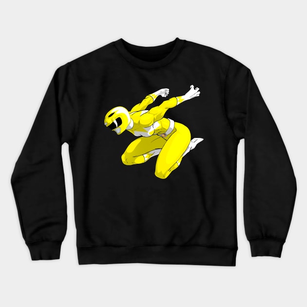 Yellow Mighty Morphin Power Ranger Crewneck Sweatshirt by CoolDojoBro